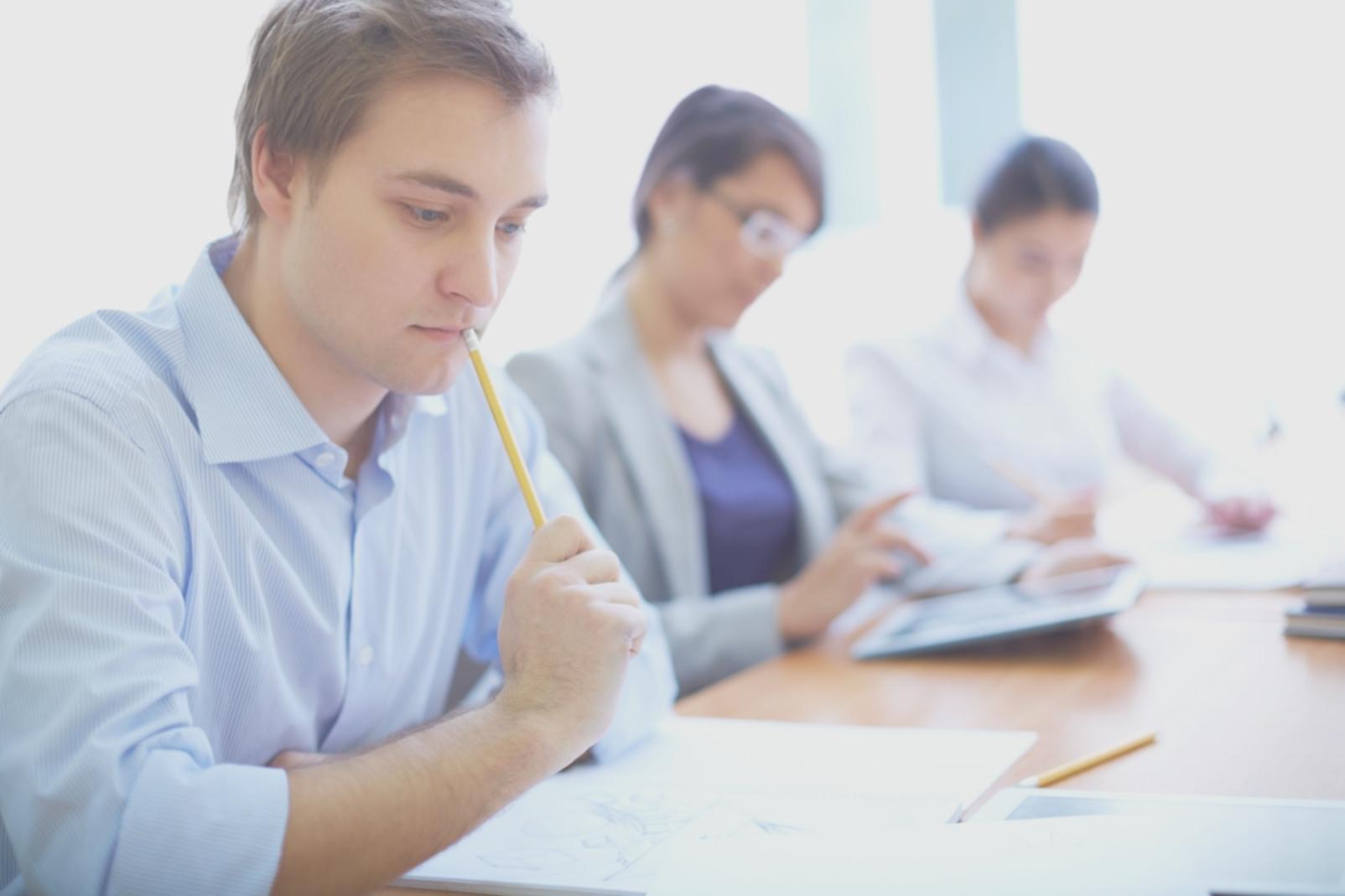 Financial data analysis workspace with charts and market reports